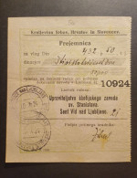 Yugoslavia Slovenia 1924 Receipt " Prejemnica" With  Stamp "Vodice Nad Ljubljano" (No 2098) - Storia Postale