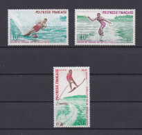 POLYNESIE 1971 TIMBRE N°86/88 NEUF AVEC CHARNIERE  SKI NAUTIQUE - Unused Stamps