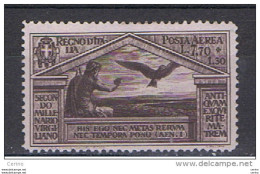 REGNO:  1930  P.A. VIRGILIO  -  £. 7,70 + £. 1,30  VIOLETTO-BRUNO  S.G. -  SASS. A 23 - Airmail