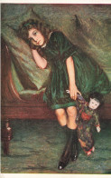 ARTS - Tableau - Portrait De "Mimine" - Petite Fille Avec Une Poupée - Carte Postale Ancienne - Peintures & Tableaux