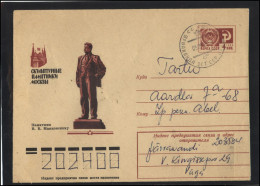 RUSSIA USSR Stationery USED ESTONIA AMBL 1353 JARVAKANDI Personalities Poet Majakovsky Monument - Sin Clasificación