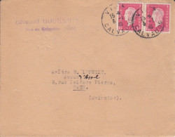 Lettre Obl Vime Le 3/1/46 Sur 1F50 Dulac X 2 = 3F (3° Jour Du Tarif Du 1/1/46) Pour Caen - 1944-45 Marianne De Dulac