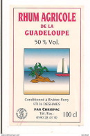 Etiquette Rhum  Agricole - Chrispac - 50% 100 Cl - Rivière Ferry, Deshaies - GUADELOUPE - - Rhum