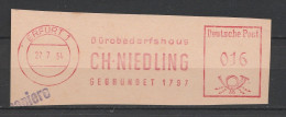 DDE Briefstück Mit Freistempel Erfurt 1954 Rot Bürobedarfshaus CH Niedling - Máquinas Franqueo (EMA)