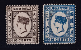 LABUAN  1883 QV  10&16 C  MH - Nordborneo (...-1963)