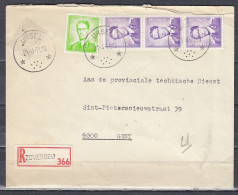 Aangetekende Brief Van Ursel (Sterstempel) Naar Gent - 1953-1972 Bril