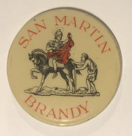 Ancien Petit Miroir Publicitaire De Poche - Alcool - BRANDY SAN MARTIN - Cavalier Romain - Alcoholes