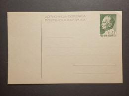 Yugoslavia Slovenia 1970's Unused Stationary Card "dopisnica" With Preprinted 0,20 Dinara Tito Stamp (No 3014) - Lettres & Documents