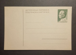 Yugoslavia Slovenia 1970's Unused Stationary Card "dopisnica" With Preprinted 0,30 Dinara Tito Stamp (No 3015) - Lettres & Documents