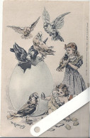 Illustrateur Kauffmann Paul, Enfants Oiseaux , Joyeuses Pâques,  Edition TUCK - Kauffmann, Paul