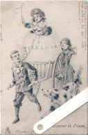 Illustrateur Kauffmann Paul, Enfants  Chien Joyeuses Pâques,  Edition TUCK, - Kauffmann, Paul