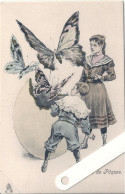Illustrateur Kauffmann Paul, Enfants  Papillons, Joyeuses Pâques,  Edition TUCK, - Kauffmann, Paul