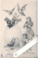 Illustrateur Kauffmann Paul, Enfants Canard, Joyeuses Pâques,  Edition TUCK, - Kauffmann, Paul