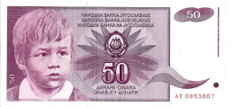 Jugoslavia P-104  50 Dinara  1990  UNC - Yougoslavie