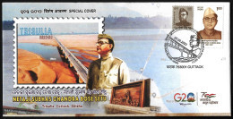 INDIA 2023 Netaji Subhas Chandra Bose,Army,Cuttack,Map,Bridge,Architecture,Freedom Fighter,Special Cover(**) Inde Indien - Lettres & Documents