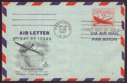 ETATS UNIS FDC DU 29 SEPTEMBRE1947 WASHINGTON AIR LETTER - 1941-1950