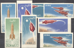 Dubai 1964, Space, 8val IMPERFORATE - Dubai
