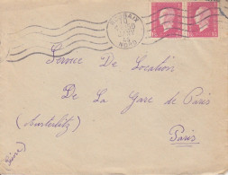 Lettre Obl RBV Roubaix Le 10 Jan 46 Sur 1F50 Dulac X 2 = 3F (tarif Du 1/1/46) Pour Paris - 1944-45 Marianne (Dulac)