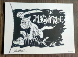 Planche Dessin HERCULE Le Magnifique DÉDICACÉ Signé De YANNICK TIRAGE Limité Et Numéroté 65/1500 Pif Gadget - Pif & Hercule