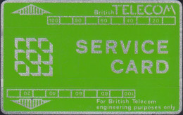 UK - British Telecom L&G  BTS002 - BT Service Cards - Green/Silver - 200 Units - 806S - BT Engineer BSK Service Test Issues