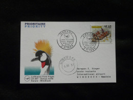 Lettre Premier Vol First Flight Cover Harare  Windoek Airbus A340 Lufthansa Zimbabwe 1999 - Zimbabwe (1980-...)