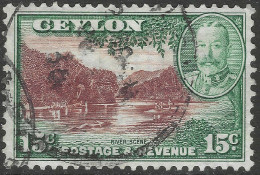 Ceylon. 1935-36 KGV. 15c Used. SG 373 - Ceylon (...-1947)