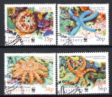 British Indian Ocean Territory, BIOT 2001 Endangered Species - Seastars Set CTO Used (SG 253-256) - Territoire Britannique De L'Océan Indien