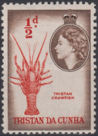 1954 Tristan Da Cunha ° Mi:TA 14, Sn:TA 14, Yt:TA 14,Freimarken: Königin Elizabeth II.Tristan Crawfish (Jasus Paulensis) - Tristan Da Cunha