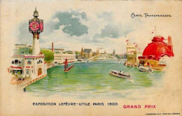 CPA Publicité Publicitaire Art Nouveau Non Circulé Lefévre Utile LU Carte Transparente Système Exposition 1900 - Contre La Lumière