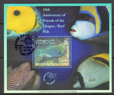 British Indian Ocean Territory, BIOT 2002 Parcel Post Stamp - Parrotfish - MS CTO Used (SG PMS1) - Britisches Territorium Im Indischen Ozean