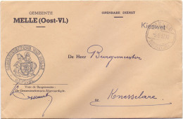 Omslag Enveloppe - Gemeentebestuur Melle - 1957 - Covers