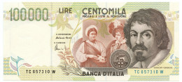 100000 LIRE BANCA D'ITALIA CARAVAGGIO II TIPO LETTERA C 18/12/1995 FDS-/FDS - Otros & Sin Clasificación