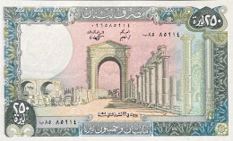 Lebanon 250 Livres, P-67d (1986) - UNC - Liban