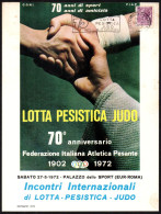 JUDO - ITALIA ROMA FERROVIA 1972 - CONI / FIAP - MANIFESTAZIONE LOTTA PESISTICA JUDO - TARGHETTA - LITTLE POSTER - M - Judo