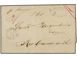 ARGENTINA. 1856. BUENOS AIRES A RIO GRANDE DO SUL (Brasil). Marc PAID/AT/BUENOS AIRES. MAGNÍFICA. - Otros & Sin Clasificación