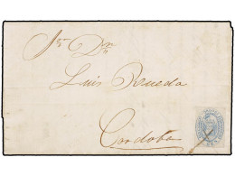 ARGENTINA. 1859 (Jan 2). Entire Letter From CHANAR To CORDOBA Franked By October 1858 5c. Blue (Kneitschel 1) Tied By Ma - Other & Unclassified
