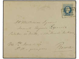 AUSTRIA. 1881. Envelope To Rome, Provenance Unknown But From The Levant, Franked Austrian 10kr. Tied By Boxed Piroscafi/ - Altri & Non Classificati