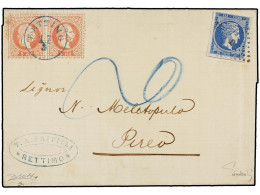 LEVANTE: CORREO AUSTRIACO. 1873. Cover From RETTIMO, CRETE To PIRAEUS Franked By Austrian Levant 1867 5 S. Red In A Hori - Andere & Zonder Classificatie