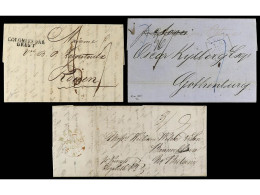 BRASIL. 1824-37. 3 Covers To France, Scotland And Sweden. - Other & Unclassified