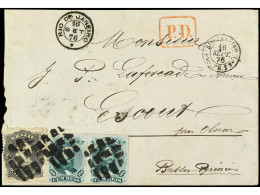 BRASIL. 1876. RIO DE JANEIRO A FRANCIA. 100 R. (2) Y 200 R. Por Paquebot Francés. Yv.28 Y 34 (2). - Other & Unclassified