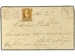 BRASIL. 1884 (July 22). Registered Entire Letter To PORTO ALEGRE Franked By Dom Pdero Rouletted 1878 300 R.bistre And Pa - Autres & Non Classés