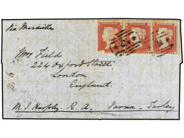 BULGARIA. 1854. CRIMEAN WAR. Entire Letter Writen In 'Camp Ghurickler' And Posted In VARNA (Wallachia). Franked With Thr - Other & Unclassified