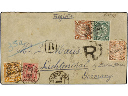 CHINA. 1901. SHANGHAI To GERMANY. Envelope Franked With Chinese 1 Cts., 4 Cts., 5 Cts. Y 10 Cts. Stamps Mixed With Frenc - Sonstige & Ohne Zuordnung