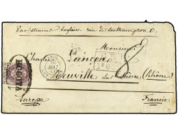 COLOMBIA. 1865. BOGOTA A FRANCIA. 10 Ctvos. Lila Para El Pago Del Porte Local, Al Dorso Fechador De La B.P.O. SANTA MART - Sonstige & Ohne Zuordnung