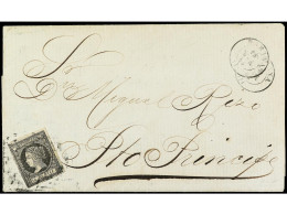 CUBA. 1865. HABANA A PUERTO PRÍNCIPE. 1/4 Real Negro. Tarifa De Impresos. Muy Raro Uso De Este Sello Para Impresos, Ya Q - Other & Unclassified