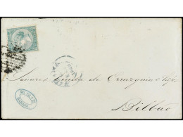 CUBA. 1860. HABANA A BILBAO. 20 Cts. Verde FALSO POSTAL. Muy Bonita. Ant.14F. - Otros & Sin Clasificación