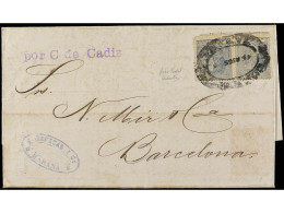 CUBA. 1886. HABANA A BARCELONA. 5 Cts. Gris Azulado (2) FALSO POSTAL (Graus Tipo I). Ed.101. - Autres & Non Classés