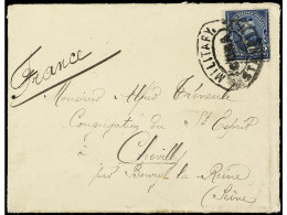 CUBA: OCUPACION ESTADOS UNIDOS. 1898 (octubre 20). SANTIAGO DE CUBA A FRANCIA. Circulada Con Sello US De 5 Cent. Azul Co - Otros & Sin Clasificación