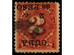 ° CUBA: OCUPACION ESTADOS UNIDOS. 1899. 2 Cts. S. 2 Cts. Carmín HABILITACIÓN INVERTIDA En Usado (solo Existe Así). Leves - Otros & Sin Clasificación