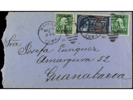 CUBA: OCUPACION ESTADOS UNIDOS. 1902. HABANA A GUANABACOA. 1 Cto. S. 1 Cto. Verde (2) Y Sello De Correo Urgente De 10 Ct - Autres & Non Classés